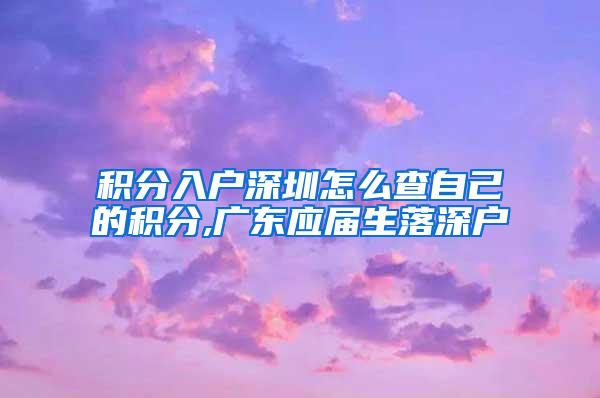 积分入户深圳怎么查自己的积分,广东应届生落深户