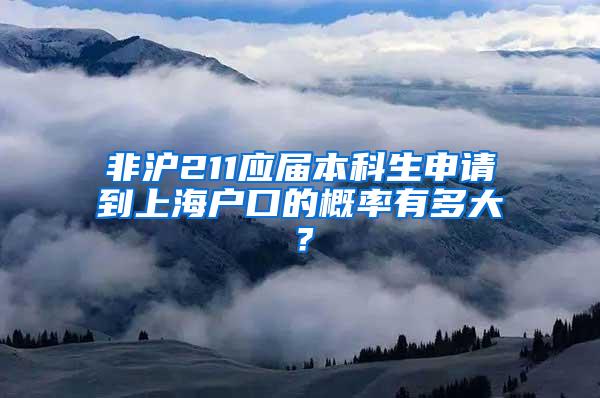 非沪211应届本科生申请到上海户口的概率有多大？