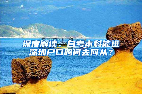 深度解读：自考本科能进深圳户口吗何去何从？