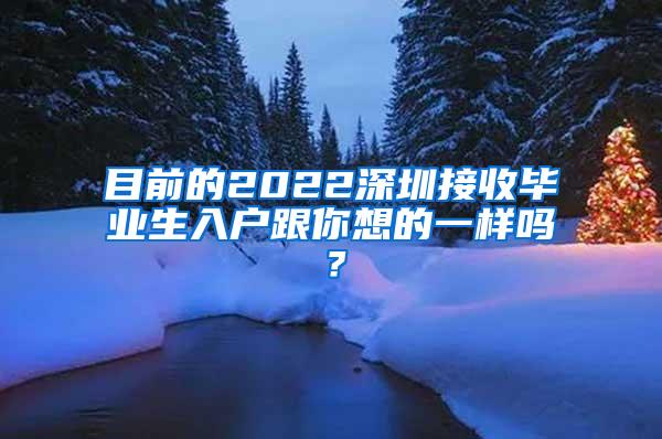 目前的2022深圳接收毕业生入户跟你想的一样吗？