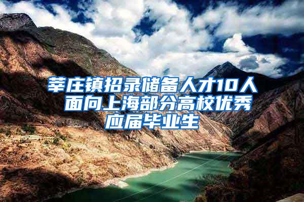 莘庄镇招录储备人才10人 面向上海部分高校优秀应届毕业生