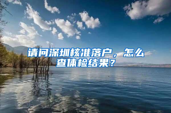 请问深圳核准落户，怎么查体检结果？