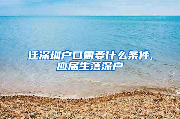 迁深圳户口需要什么条件,应届生落深户