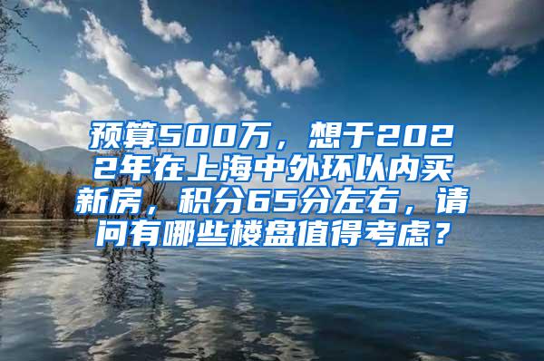 预算500万，想于2022年在上海中外环以内买新房，积分65分左右，请问有哪些楼盘值得考虑？