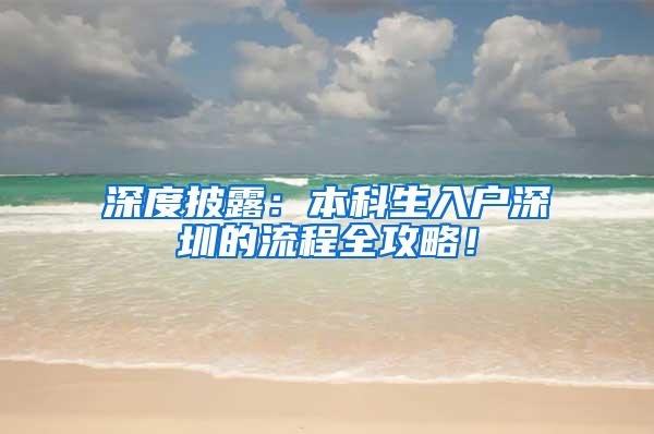 深度披露：本科生入户深圳的流程全攻略！