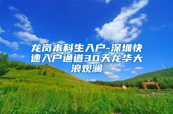 龙岗本科生入户-深圳快速入户通道30天龙华大浪观澜