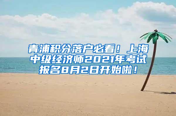 青浦积分落户必看！上海中级经济师2021年考试报名8月2日开始啦！