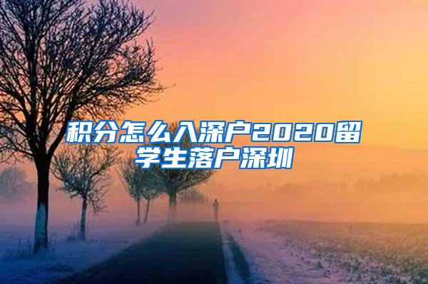 积分怎么入深户2020留学生落户深圳