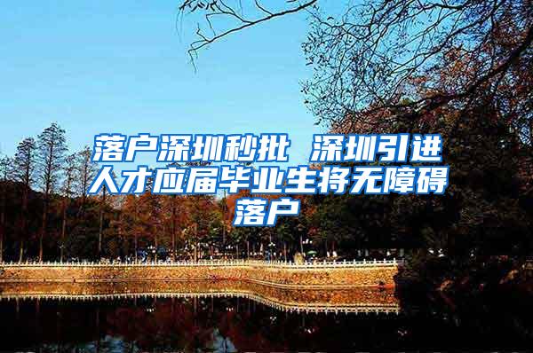 落户深圳秒批 深圳引进人才应届毕业生将无障碍落户