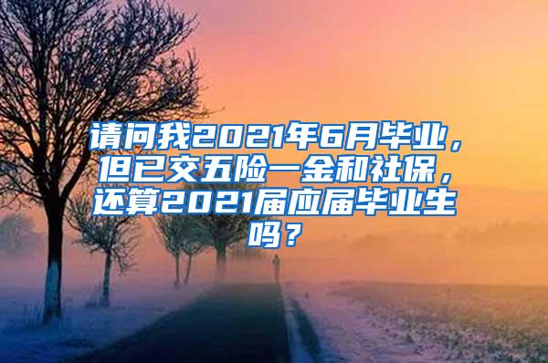 请问我2021年6月毕业，但已交五险一金和社保，还算2021届应届毕业生吗？