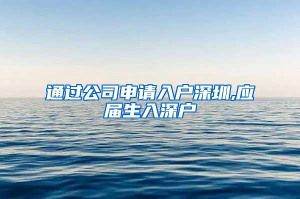 通过公司申请入户深圳,应届生入深户