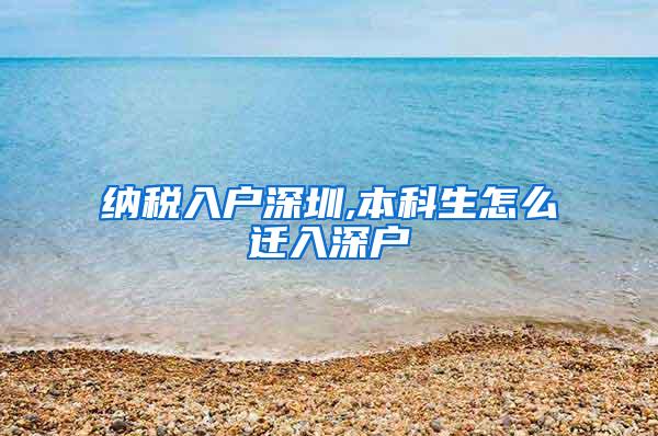 纳税入户深圳,本科生怎么迁入深户