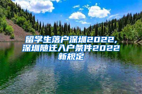 留学生落户深圳2022,深圳随迁入户条件2022新规定