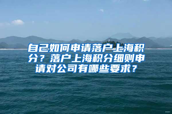 自己如何申请落户上海积分？落户上海积分细则申请对公司有哪些要求？