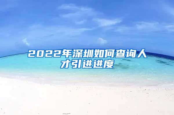 2022年深圳如何查询人才引进进度