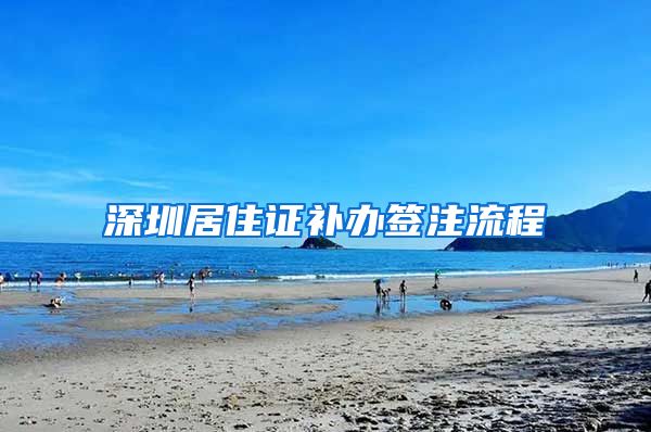 深圳居住证补办签注流程