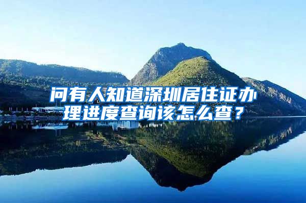 问有人知道深圳居住证办理进度查询该怎么查？