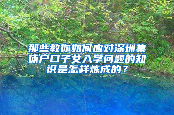 那些教你如何应对深圳集体户口子女入学问题的知识是怎样炼成的？