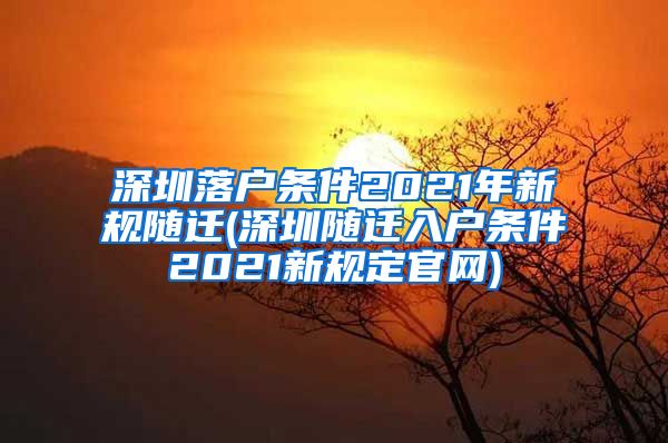 深圳落户条件2021年新规随迁(深圳随迁入户条件2021新规定官网)