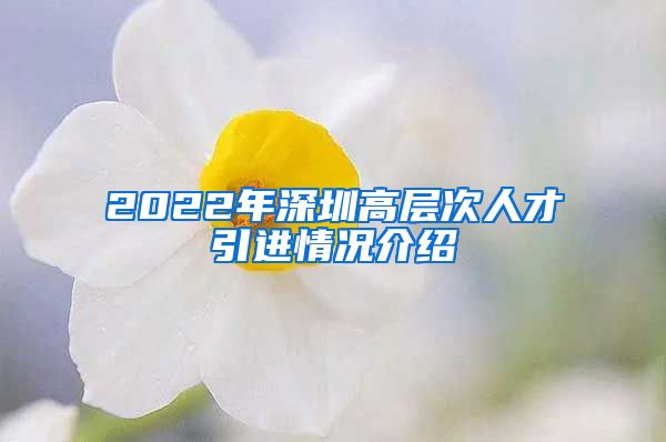 2022年深圳高层次人才引进情况介绍