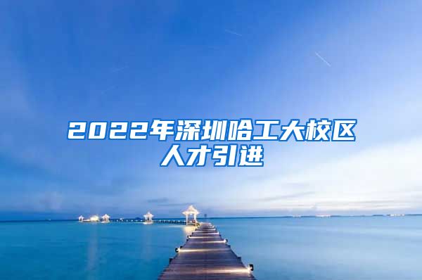 2022年深圳哈工大校区人才引进