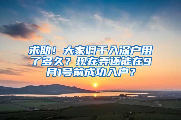 求助！大家调干入深户用了多久？现在弄还能在9月1号前成功入户？