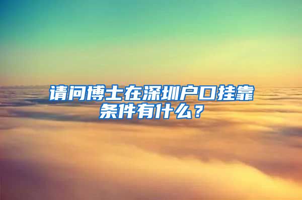 请问博士在深圳户口挂靠条件有什么？