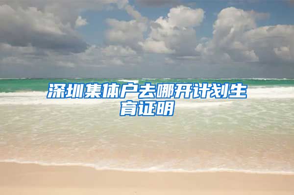 深圳集体户去哪开计划生育证明