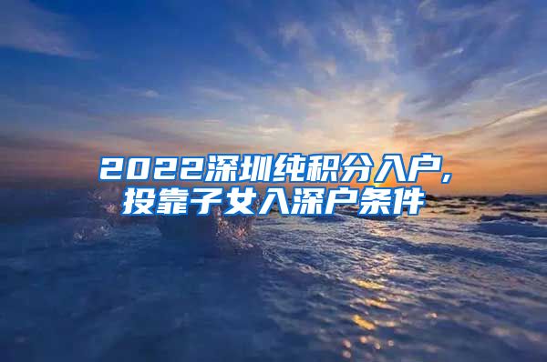 2022深圳纯积分入户,投靠子女入深户条件