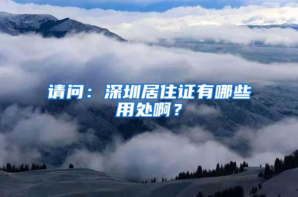 请问：深圳居住证有哪些用处啊？