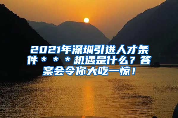 2021年深圳引进人才条件＊＊＊机遇是什么？答案会令你大吃一惊！