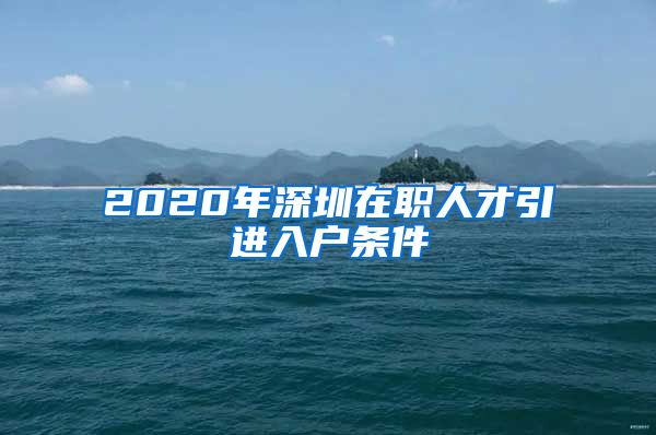 2020年深圳在职人才引进入户条件