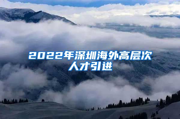 2022年深圳海外高层次人才引进