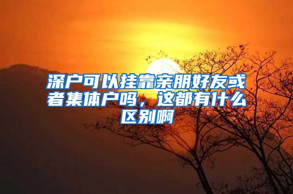 深户可以挂靠亲朋好友或者集体户吗，这都有什么区别啊