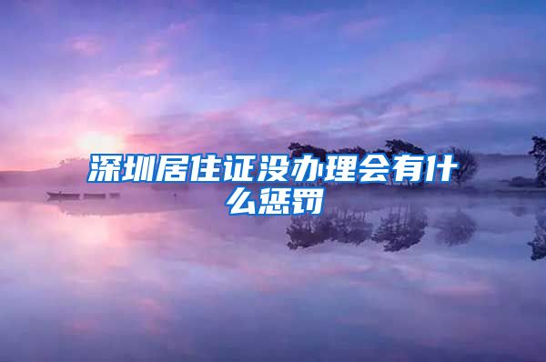 深圳居住证没办理会有什么惩罚