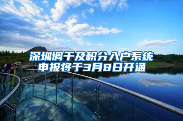 深圳调干及积分入户系统申报将于3月8日开通