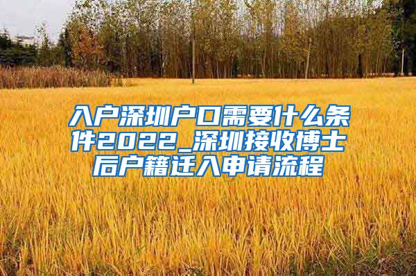 入户深圳户口需要什么条件2022_深圳接收博士后户籍迁入申请流程