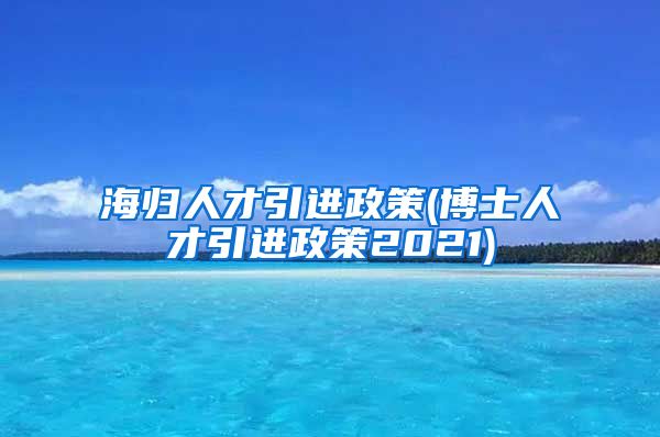 海归人才引进政策(博士人才引进政策2021)