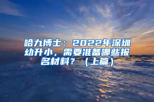 哈九博士：2022年深圳幼升小，需要准备哪些报名材料？（上篇）