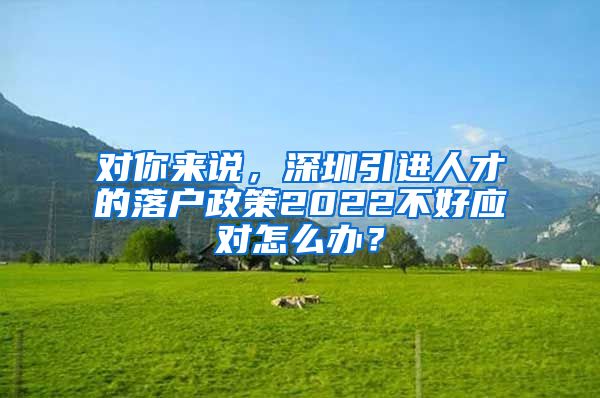 对你来说，深圳引进人才的落户政策2022不好应对怎么办？