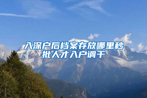 入深户后档案存放哪里秒批人才入户调干