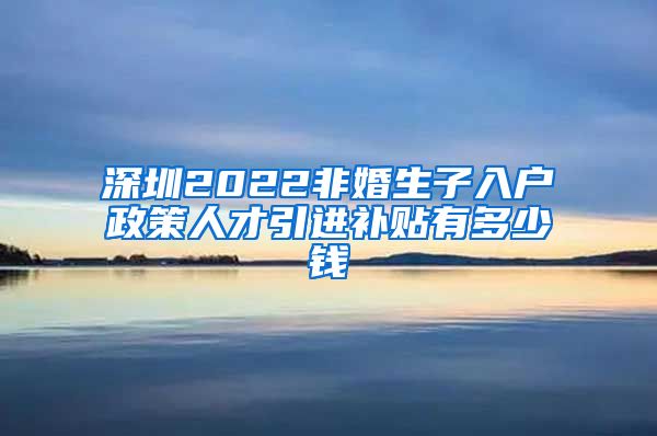 深圳2022非婚生子入户政策人才引进补贴有多少钱