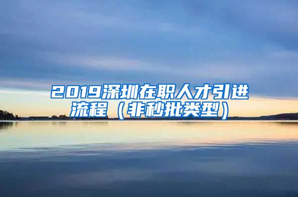 2019深圳在职人才引进流程（非秒批类型）