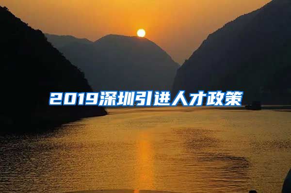 2019深圳引进人才政策