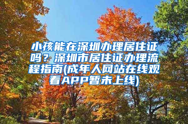 小孩能在深圳办理居住证吗？深圳市居住证办理流程指南(成年人网站在线观看APP暂未上线)