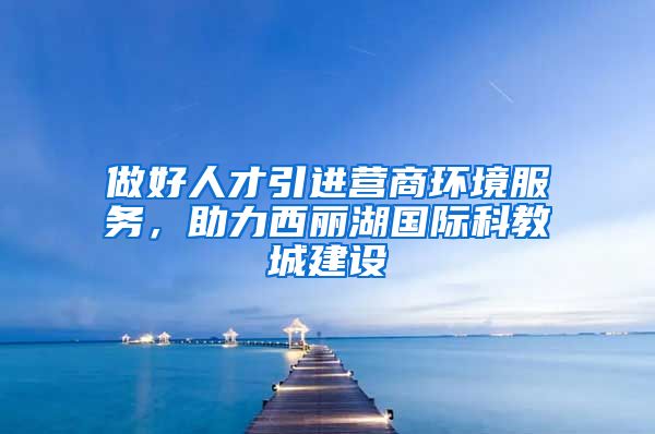 做好人才引进营商环境服务，助力西丽湖国际科教城建设