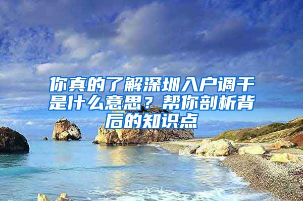 你真的了解深圳入户调干是什么意思？帮你剖析背后的知识点