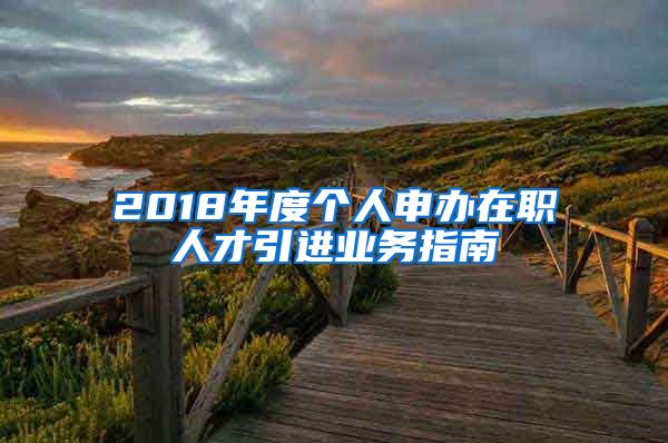 2018年度个人申办在职人才引进业务指南