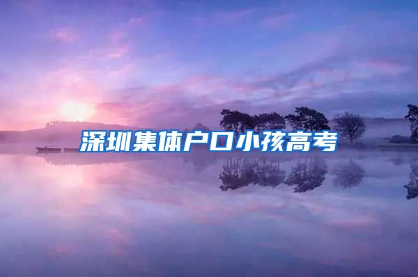 深圳集体户口小孩高考