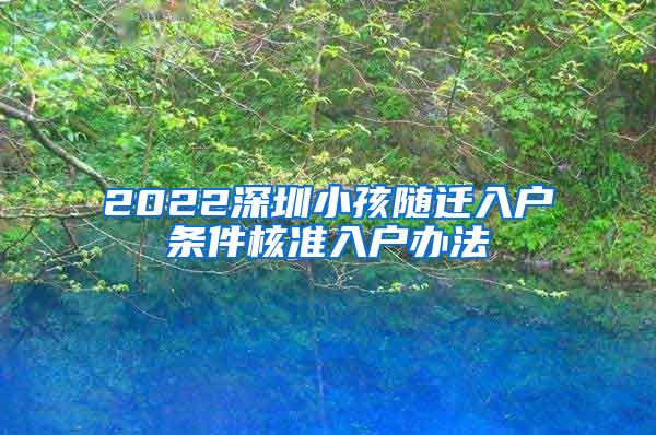 2022深圳小孩随迁入户条件核准入户办法